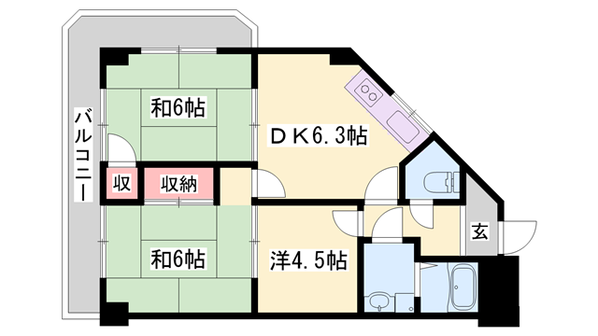 土山ヤングコーポの物件間取画像